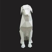 labrador retriever hond zittend 3d isometrische vector beeld