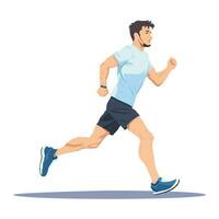 een Mens rennen marathon vector illustratie