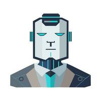 zakenman met robot hoofd vector illustratie