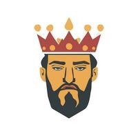 portret van een koning vervelend kroon vector illustratie