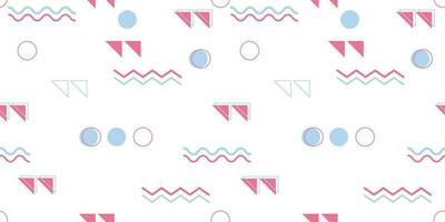 gemetrisch vormen blauw en roze naadloos patroon vlak ontwerp vector