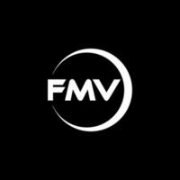 fmv brief logo ontwerp in illustratie. vector logo, schoonschrift ontwerpen voor logo, poster, uitnodiging, enz.