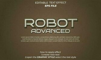 robot tekst effect, typografie, 3d tekst vector