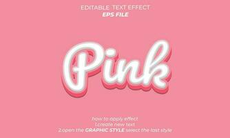roze tekst effect, typografie, 3d tekst. vector sjabloon