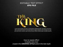 koning tekst effect, typografie, 3d tekst. vector sjabloon