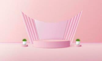 luxe roze pastel podium tafereel achtergrond met terug druppel, Product presentatie, bespotten omhoog, tonen kunstmatig, Product blanco podium vector