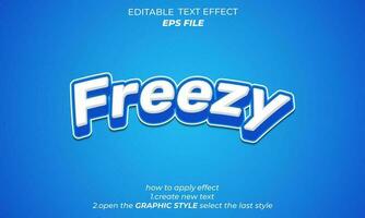 freezy tekst effect, typografie, 3d tekst. vector sjabloon