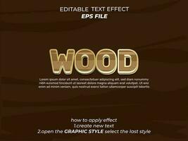 hout tekst effect, typografie, 3d tekst. vector sjabloon