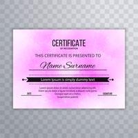 Moderne certificaat roze ontwerpsjabloon vector