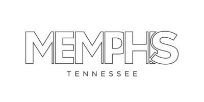 memphis, Tennessee, Verenigde Staten van Amerika typografie leuze ontwerp. Amerika logo met grafisch stad belettering voor afdrukken en web. vector