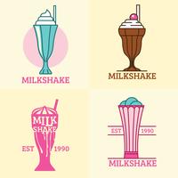 Set van Diner Milkshakes-logo vector