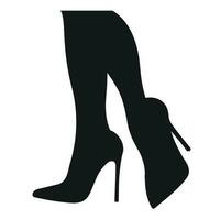 zwart silhouet van vrouw poten in een houding. schoenen stiletto's, hoog hakken. wandelen, staan, rennen, springen, dans vector