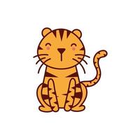 schattig tijger dier stripfiguur vector