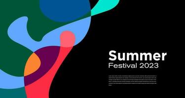 vector kleurrijk vloeistof abstract achtergrond voor zomer festival 2023