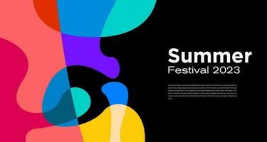 vector kleurrijk vloeistof abstract achtergrond voor zomer festival 2023