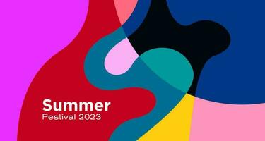 vector kleurrijk abstract vloeistof achtergrond voor zomer festival 2023