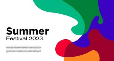 vector kleurrijk vloeistof abstract achtergrond voor zomer festival 2023