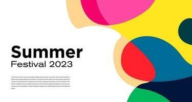 vector kleurrijk vloeistof abstract achtergrond voor zomer festival 2023