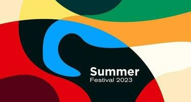 vector kleurrijk abstract vloeistof achtergrond voor zomer festival 2023