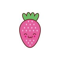 schattig aardbei fruit kawaii karakter vector