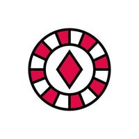 casino chip met diamant geïsoleerd pictogram vector