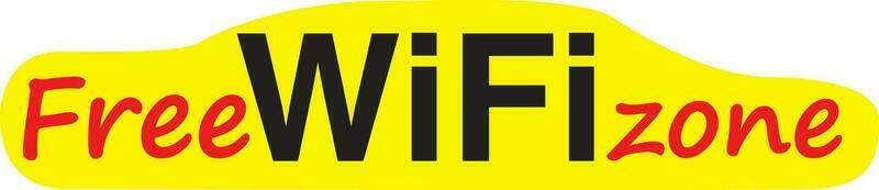 grappig vrij Wifi zone teken Aan geel achtergrond. vector