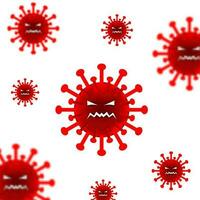 rood corona virus-thema ontwerp met spookachtig gelaats uitdrukkingen, gekko naar aanvulling de ontwerp elementen van virus-thema ontwerpen, onheil virussen, corona, pictogrammen, symbolen, enz. vector