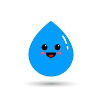 blauw water druppels met schattig gelaats uitdrukkingen vector