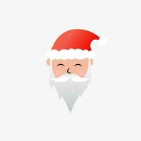 de kerstman claus, wit baard en vervelend een Kerstmis hoed, rood, wit, en zwart vector