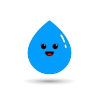 blauw water druppels met schattig gelaats uitdrukkingen vector