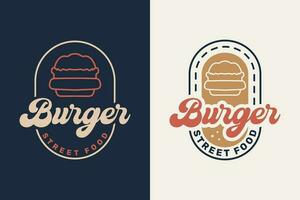 hamburger wijnoogst premie kwaliteit vector illustratie ontwerp sjabloon