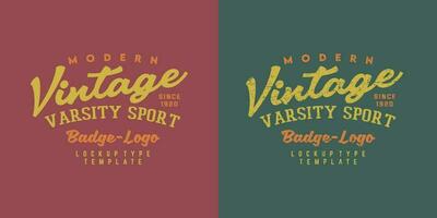 modern wijnoogst varsity sport insigne logo vector