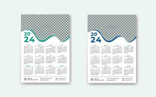 creatief en minimaal 2024 kalender ontwerp sjabloon voor uw bedrijf vector