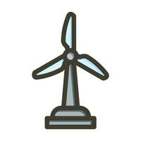 wind turbine vector dik lijn gevulde kleuren icoon ontwerp