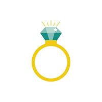 ring met diamant geïsoleerd pictogram vector