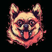 schattig hond hoofd mascotte logo voor esport. schattig hond t-shirt ontwerp. schattig hond logo. schattig hond sticker vector