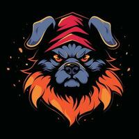 schattig hond hoofd mascotte logo voor esport. schattig hond t-shirt ontwerp. schattig hond logo. schattig hond sticker vector