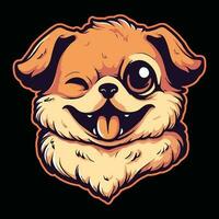 schattig hond hoofd mascotte logo voor esport. schattig hond t-shirt ontwerp. schattig hond logo. schattig hond sticker vector