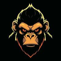 gorilla mascotte logo voor esport. gorilla t-shirt ontwerp. gorilla logo. gorilla sticker vector