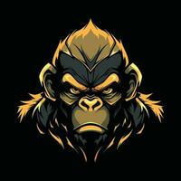 gorilla mascotte logo voor esport. gorilla t-shirt ontwerp. gorilla logo. gorilla sticker vector