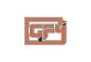 gfy brief logo en icoon ontwerp sjabloon vector