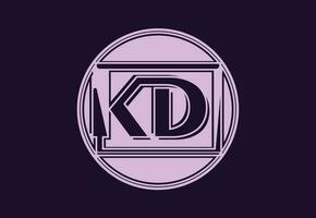 kd brief logo en icoon ontwerp sjabloon vector