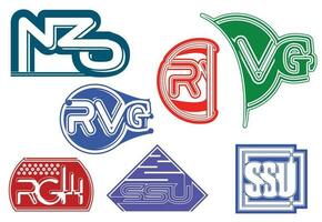 professioneel brief logo en icoon ontwerp sjabloon reeks 06 vector