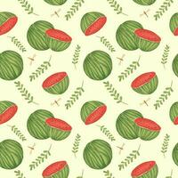 watermeloen zomer fruit naadloos patroon vector
