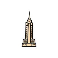 new york wolkenkrabber gebouw vullen stijlicoon vector