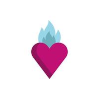 gelukkig Valentijnsdag hart met vlam vector