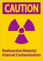 voorzichtigheid straling teken radioactief materiaal intern besmetting vector