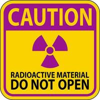 voorzichtigheid teken radioactief materiaal Doen niet Open vector