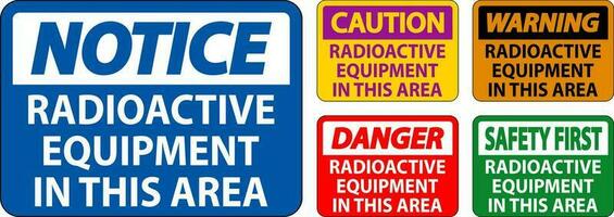 voorzichtigheid teken voorzichtigheid radioactief uitrusting in deze Oppervlakte vector