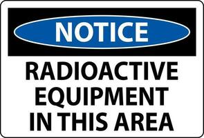 merk op teken voorzichtigheid radioactief uitrusting in deze Oppervlakte vector